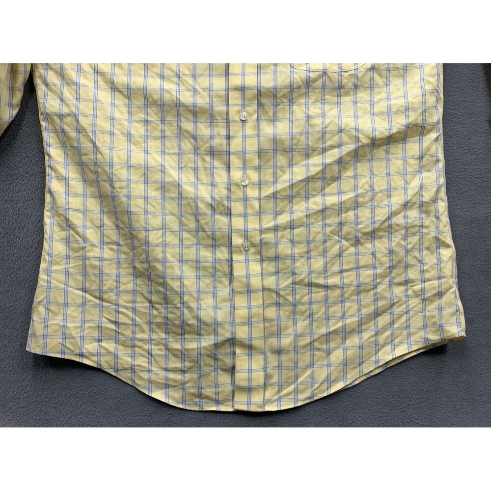 Brooks Brothers 346 The Original Polo Shirt Slim Fit Button Down Yellow Check 16 - Picture 10 of 15